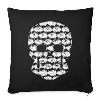 Vinyl Record Player Skull Disk Jockey - Sofakissenbezug 45 x 45 cm - Schwarz - Vorne