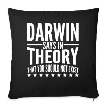 Misanthrope Darwin Darwinism - Sofa pillowcase 17,3'' x 17,3'' (45 x 45 cm) - black - Front