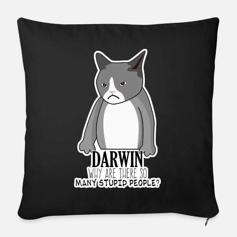 Darwinism Darwin Award Misanthrope Joke - Sofakissenbezug 45 x 45 cm - Schwarz