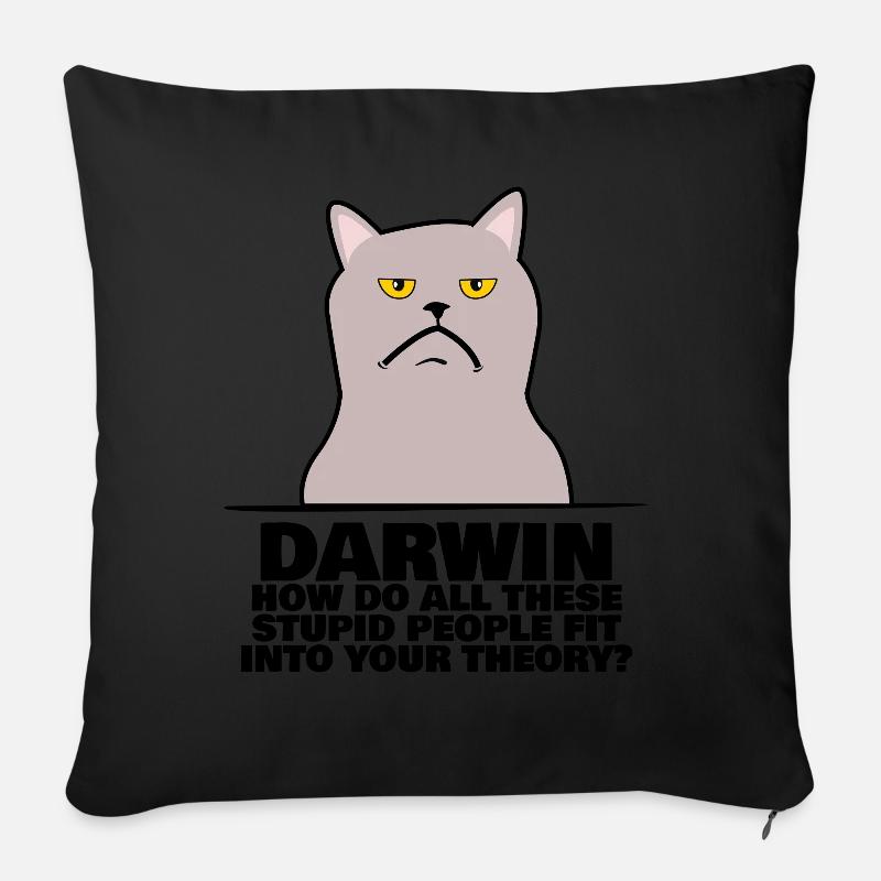 Darwin Award Misanthrope Joke Darwinism - Sofakissenbezug 45 x 45 cm - Schwarz