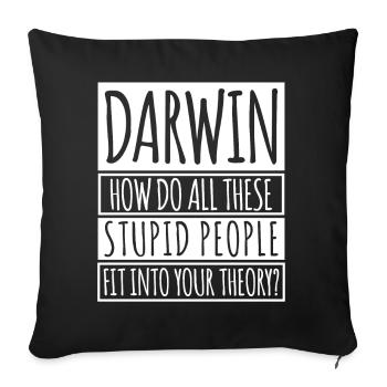 Misanthrope Darwin Award Joke Darwinism - Sofa pillowcase 17,3'' x 17,3'' (45 x 45 cm) - black - Front