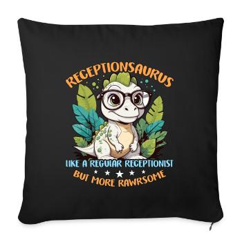 Receptionist Receptionsaurus Like A Office Worker - Sofa pillowcase 17,3'' x 17,3'' (45 x 45 cm) - black - Front