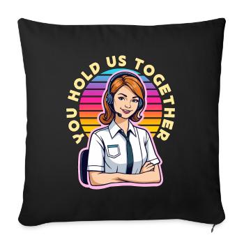 Réceptionniste Vous nous tenez ensemble Employé de bureau - Housse de coussin décorative 45 x 45 cm - noir - Devant