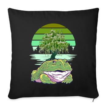Frog Frogs Toad Toads - Sofa pillowcase 17,3'' x 17,3'' (45 x 45 cm) - black - Front