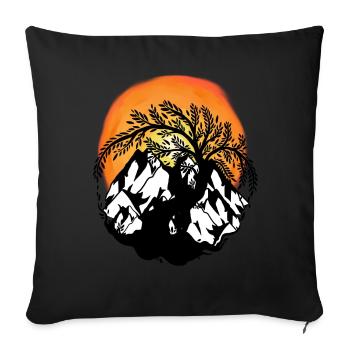 Mountains, Mountain, Tree, Trees, Sunset, Nature - Sofa pillowcase 17,3'' x 17,3'' (45 x 45 cm) - black - Front