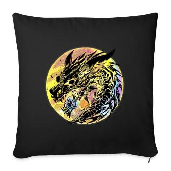 Dragon Dragon Mythical Creatures Mythical Creatures Fairy Tale - Sofa pillowcase 17,3'' x 17,3'' (45 x 45 cm) - black - Front