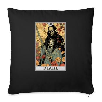 Carte de Tarot, Carte de Tarot, Mort - Housse de coussin décorative 45 x 45 cm - noir - Devant