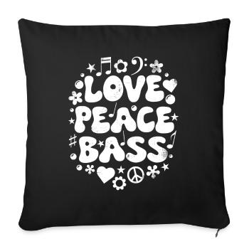 Bass Love Musician Retro - Sofa pillowcase 17,3'' x 17,3'' (45 x 45 cm) - black - Front