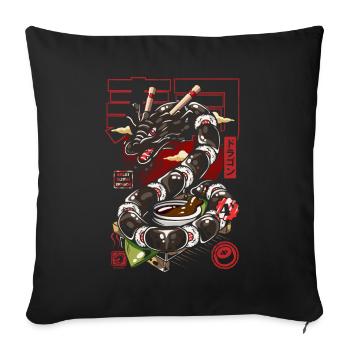 Japon Great sushi Dragon - Housse de coussin décorative 45 x 45 cm - noir - Devant