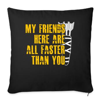 Archery Joke Compound Bow Recurve Bow - Sofa pillowcase 17,3'' x 17,3'' (45 x 45 cm) - black - Front