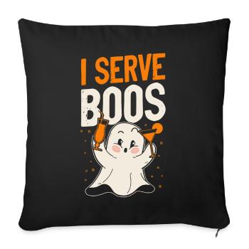 Barman Mixologue Halloween Jeu de mots - Housse de coussin décorative 45 x 45 cm - noir - Devant
