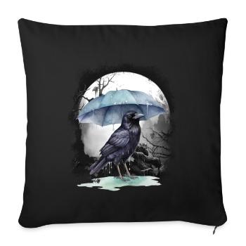 mystique corbeau corbeau corbeau - Housse de coussin décorative 45 x 45 cm - noir - Devant