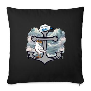 Maritime Seagull Seagulls Marins Marins Marins - Housse de coussin décorative 45 x 45 cm - noir - Devant