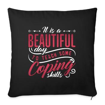 School Counselor It Is A Beautiful Day Social Work - Sofa pillowcase 17,3'' x 17,3'' (45 x 45 cm) - black - Front