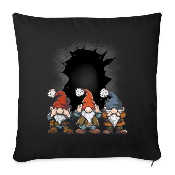 Dwarfs, Dwarfs, Gnomes, , , Fairy Tales, Child - Sofa pillowcase 17,3'' x 17,3'' (45 x 45 cm) - black - Front