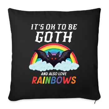 Gothic Rainbow Bat! Concert, Festival - Sofa pillowcase 17,3'' x 17,3'' (45 x 45 cm) - black - Front