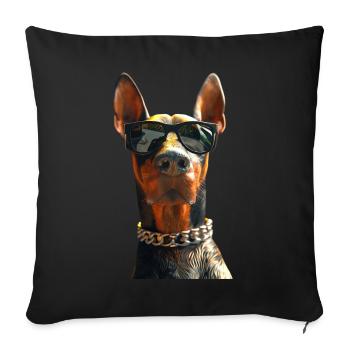 Doberman Dogs Motif Guard Dog Proud Dobermans - Sofa pillowcase 17,3'' x 17,3'' (45 x 45 cm) - black - Front