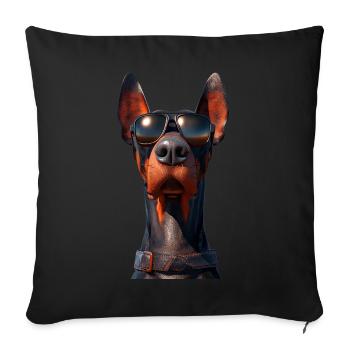 Doberman Dogs Motif Guard Dog Proud Dobermans - Sofa pillowcase 17,3'' x 17,3'' (45 x 45 cm) - black - Front