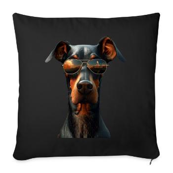 Doberman Dogs Motif Guard Dog Proud Dobermans - Sofa pillowcase 17,3'' x 17,3'' (45 x 45 cm) - black - Front