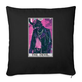 Cartes de tarot Carte de tarot Le diable Le diable - Housse de coussin décorative 45 x 45 cm - noir - Devant