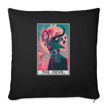 Cartes de tarot Carte de tarot Le diable Le diable - Housse de coussin décorative 45 x 45 cm - noir - Devant