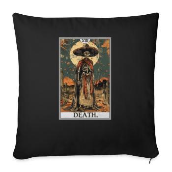 Carte de Tarot, Carte de Tarot, Mort - Housse de coussin décorative 45 x 45 cm - noir - Devant