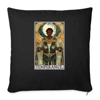 Tarotkarten Tarotkarte Temperance Mäßigkeit - Sofakissenbezug 45 x 45 cm - Schwarz - Vorne