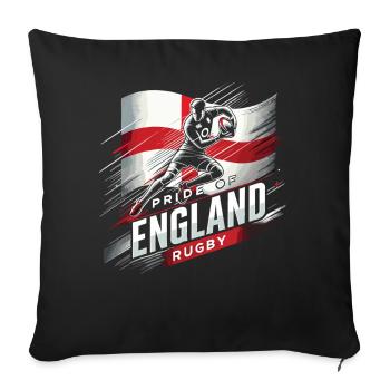 Pride of England Rugby - Sofa pillowcase 17,3'' x 17,3'' (45 x 45 cm) - black - Front