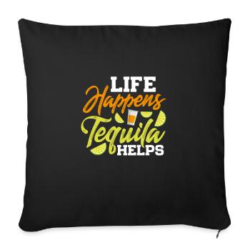 Tequila Sunrise Saufen Party Mexiko Geschenk - Sofakissenbezug 45 x 45 cm - Schwarz - Vorne