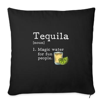 Tequila Sunrise Saufen Party Mexiko Geschenk - Sofakissenbezug 45 x 45 cm - Schwarz - Vorne
