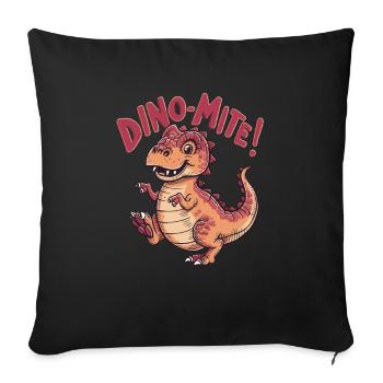 Dino avec un design drôle pour enfants - Housse de coussin décorative 45 x 45 cm - noir - Devant