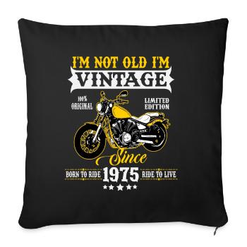 1975 Vintage Birthday Vintage Motorcycle - Sofa pillowcase 17,3'' x 17,3'' (45 x 45 cm) - black - Front