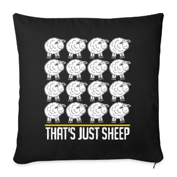 Many Sheep - Sofakissenbezug 45 x 45 cm - Schwarz - Vorne