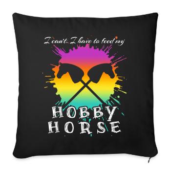 Équitation Hobby Horsing Hobby Horse - Housse de coussin décorative 45 x 45 cm - noir - Devant
