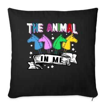 Hobby Horsing Équitation Hobby Cheval - Housse de coussin décorative 45 x 45 cm - noir - Devant