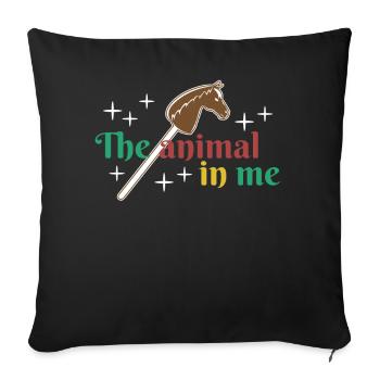 Hobby Horsing Hobby Équitation - Housse de coussin décorative 45 x 45 cm - noir - Devant