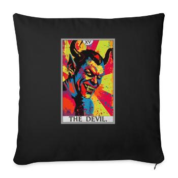 Cartes de tarot Carte de tarot Le diable Le diable - Housse de coussin décorative 45 x 45 cm - noir - Devant
