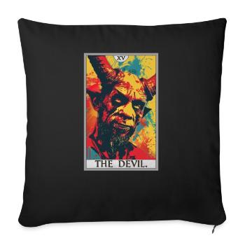 Cartes de tarot Carte de tarot Le diable Le diable - Housse de coussin décorative 45 x 45 cm - noir - Devant