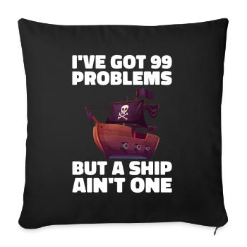 Pirate Skull Buccaneer Pirate Ship - Sofa pillowcase 17,3'' x 17,3'' (45 x 45 cm) - black - Front