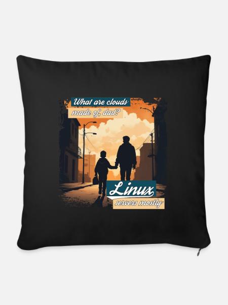 Cloud Wolken Linux Server Admin Nerd Witz - Sofakissenbezug 45 x 45 cm - Schwarz