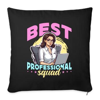 Assistante Admin Secrétaire de la Meilleure Escouade Professionnelle - Housse de coussin décorative 45 x 45 cm - noir - Devant