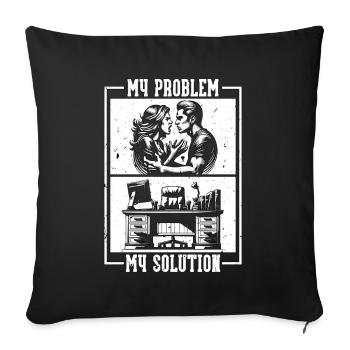 Admin Assistant My Problem My Pictogram Dad Mom - Sofa pillowcase 17,3'' x 17,3'' (45 x 45 cm) - black - Front