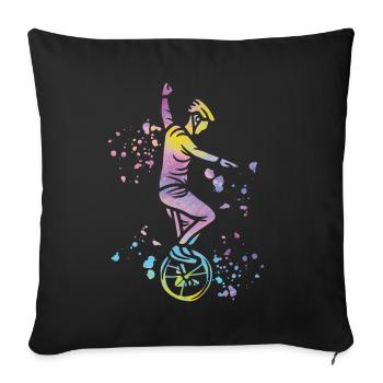 Unicyclist unicycle unicycle - Sofa pillowcase 17,3'' x 17,3'' (45 x 45 cm) - black - Front