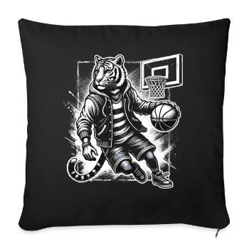 Street Style Basketball Tiger - Sofa pillowcase 17,3'' x 17,3'' (45 x 45 cm) - black - Front