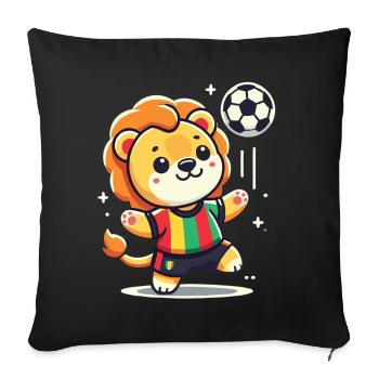 Little king of the football field - Sofa pillowcase 17,3'' x 17,3'' (45 x 45 cm) - black - Front