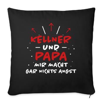 Kellner Spruch Restaurant Lustige Kellner Geschenk - Sofakissenbezug 45 x 45 cm - Schwarz - Vorne