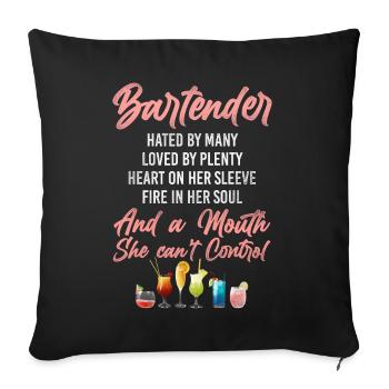 Bartender Mixologist Bartender - Sofa pillowcase 17,3'' x 17,3'' (45 x 45 cm) - black - Front