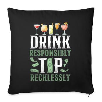 Bartender Mixologist Drink - Sofakissenbezug 45 x 45 cm - Schwarz - Vorne