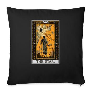 Tarotkarten Tarotkarte The Star Der Stern - Sofakissenbezug 45 x 45 cm - Schwarz - Vorne