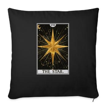 Tarotkarten Tarotkarte The Star Der Stern - Sofakissenbezug 45 x 45 cm - Schwarz - Vorne